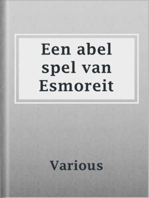cover image of Een abel spel van Esmoreit